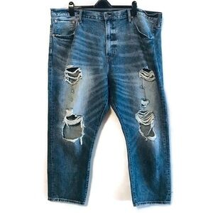 American Eagle Destructed Relaxed Fit Tapered Leg Denim Jeans Men’s sir 44x32 44